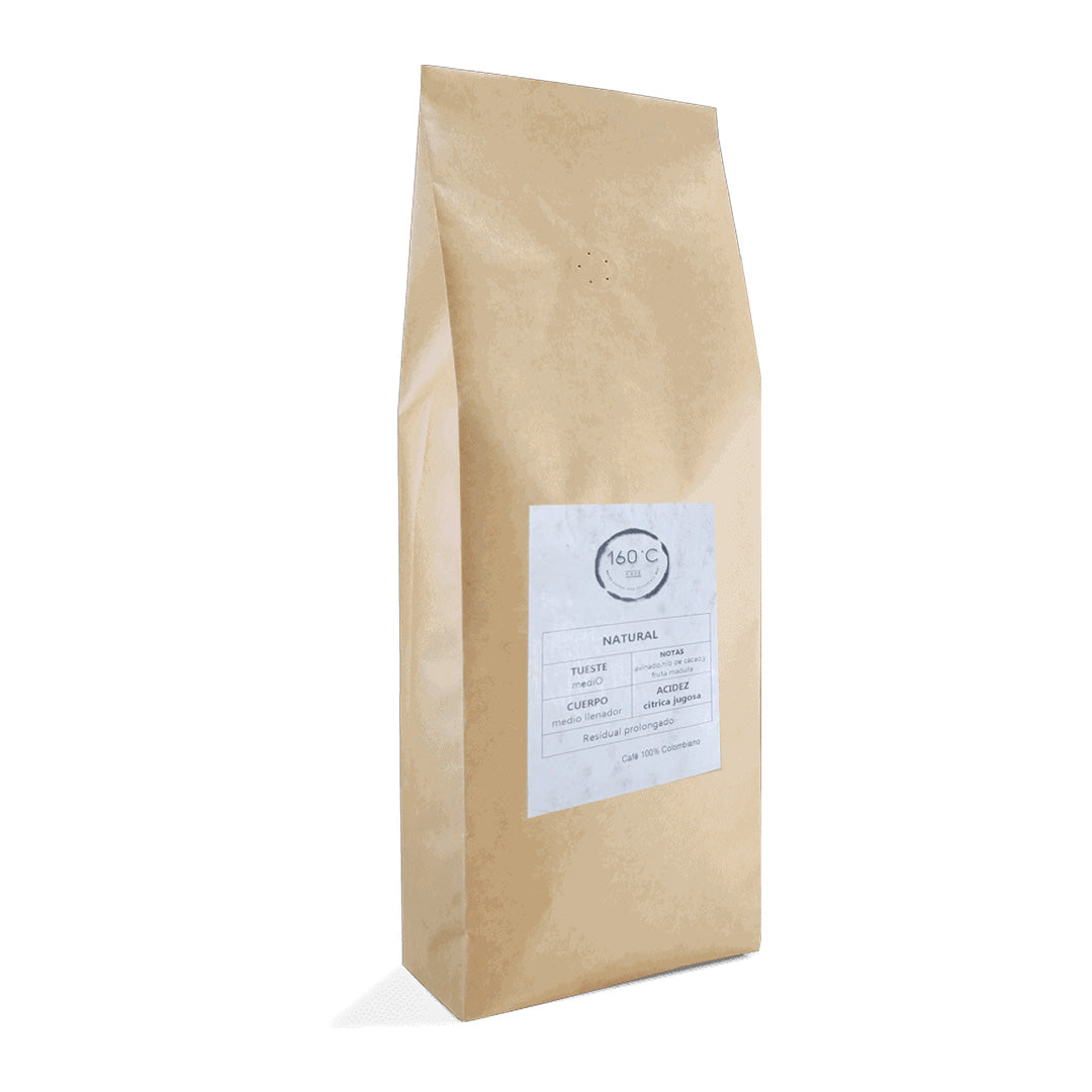 160˚C Colombian Whole Coffee Natural - Café Entero Natural 1kg