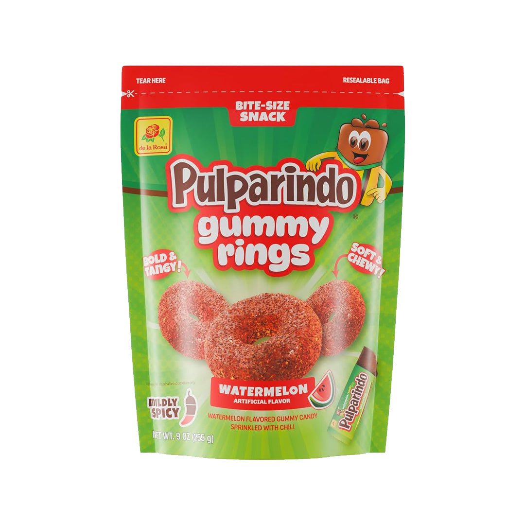 De La Rosa Pulparindo Gummy Rings Watermelon 255g