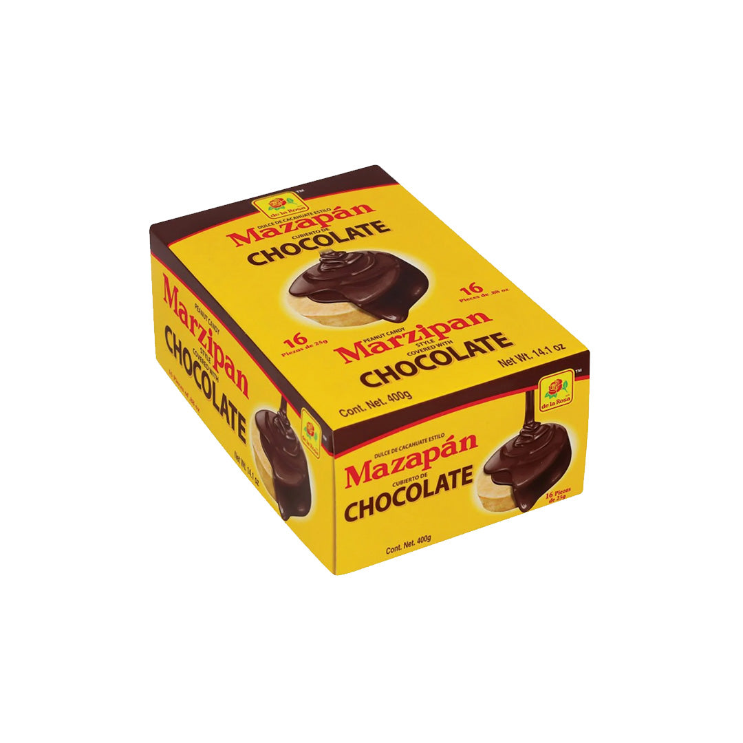 De La Rosa Mazapan con Chocolate - Chewy Peanut Candy with Chocolate 400g
