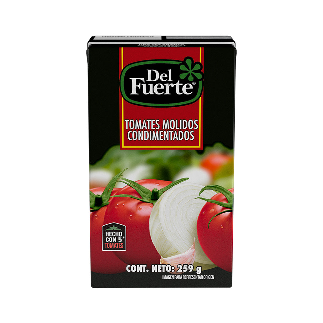 Del Fuerte Tomates Molidos Condimentados - Seasoned Crushed Tomatoes 259g