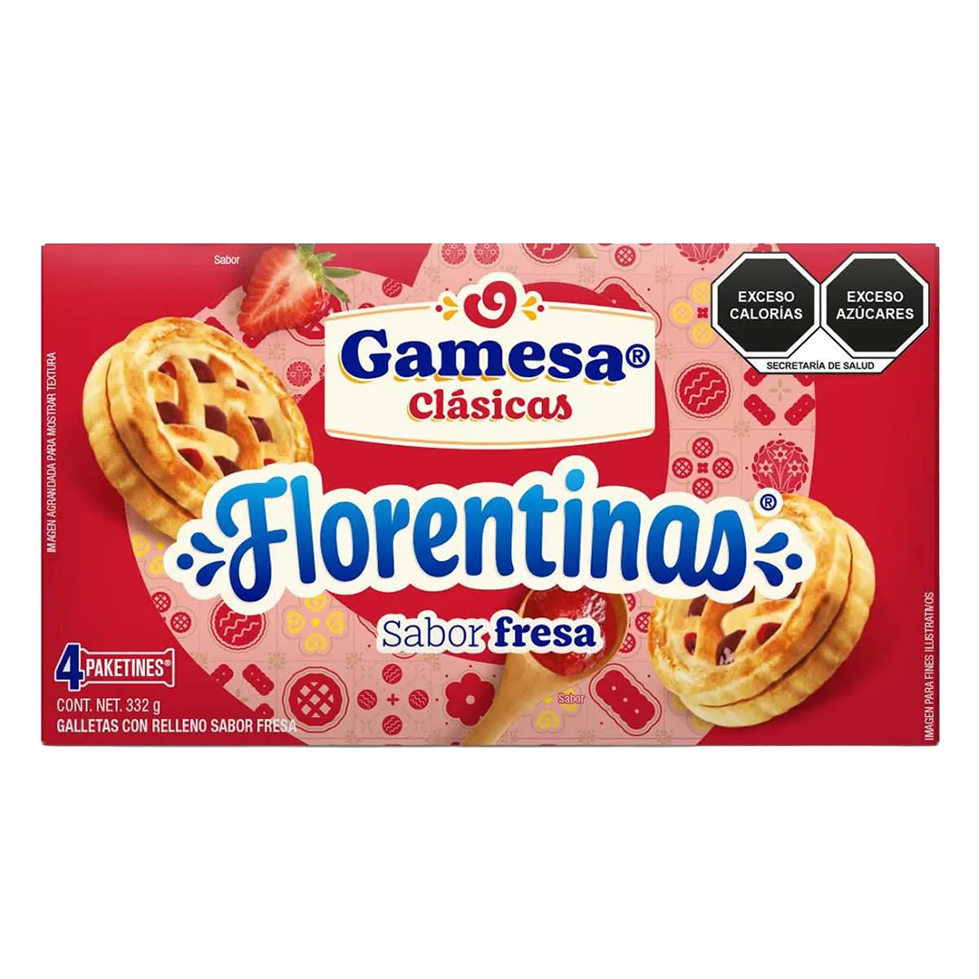 Gamesa Florentinas Sabor Fresa – Strawberry Cookies 332g