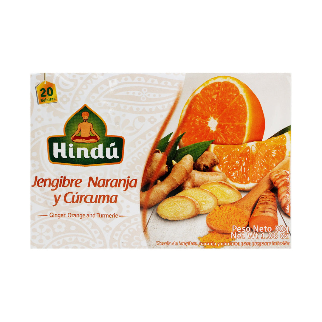 Hindu Té de Jengibre, Naranja y Curcuma - Ginger Orange & Turmeric Herbal Tea 30g
