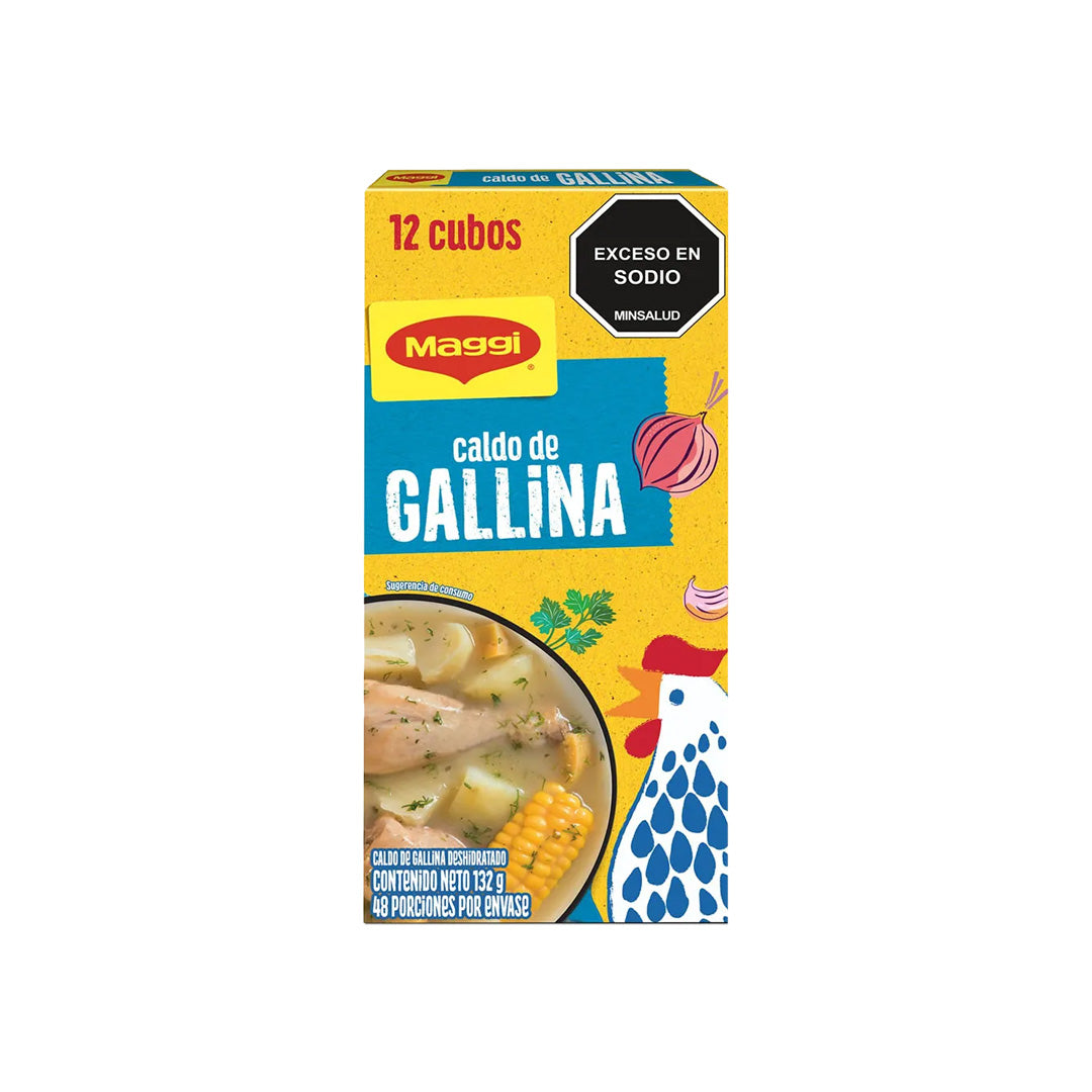 Maggi Caldo de Gallina Cubos - Chicken Bouillon 12 Cubes 132g