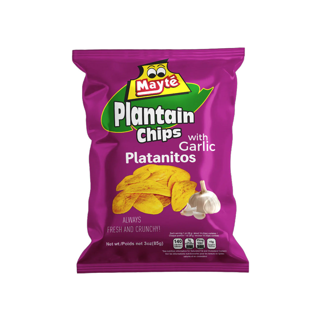Mayté Platanitos con Ajo - Plantain Chips with Garlic 85g