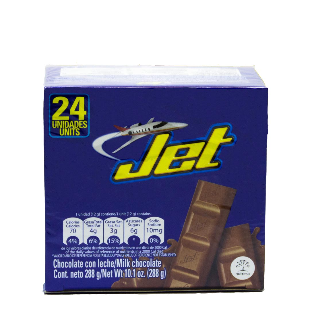 Jet Chocolate con Leche - Milk Chocolate 24 Pack