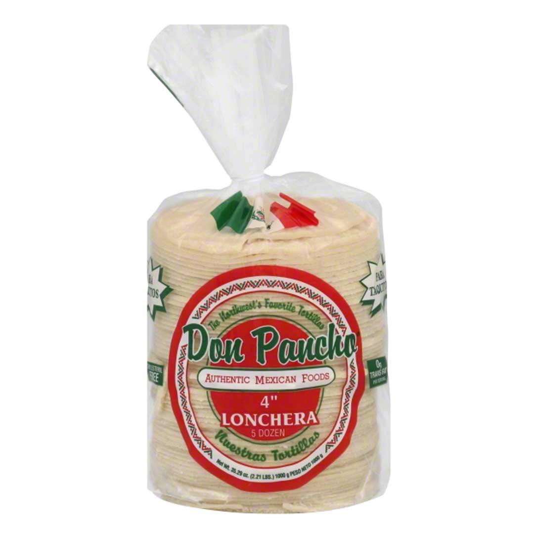 Don Pancho Mini Corn Tortillas- Tortilla Lonchera 4" 60ct/1kg