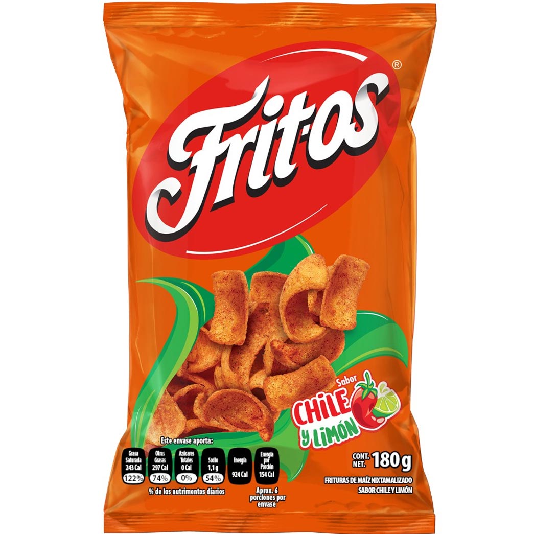 Sabritas Fritos Chile & Limon - Chili & Lime Corn Snacks-170g