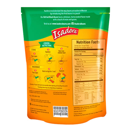 Isadora Beans Frijoles Negros Refritos - Black Refried Beans 15.2oz