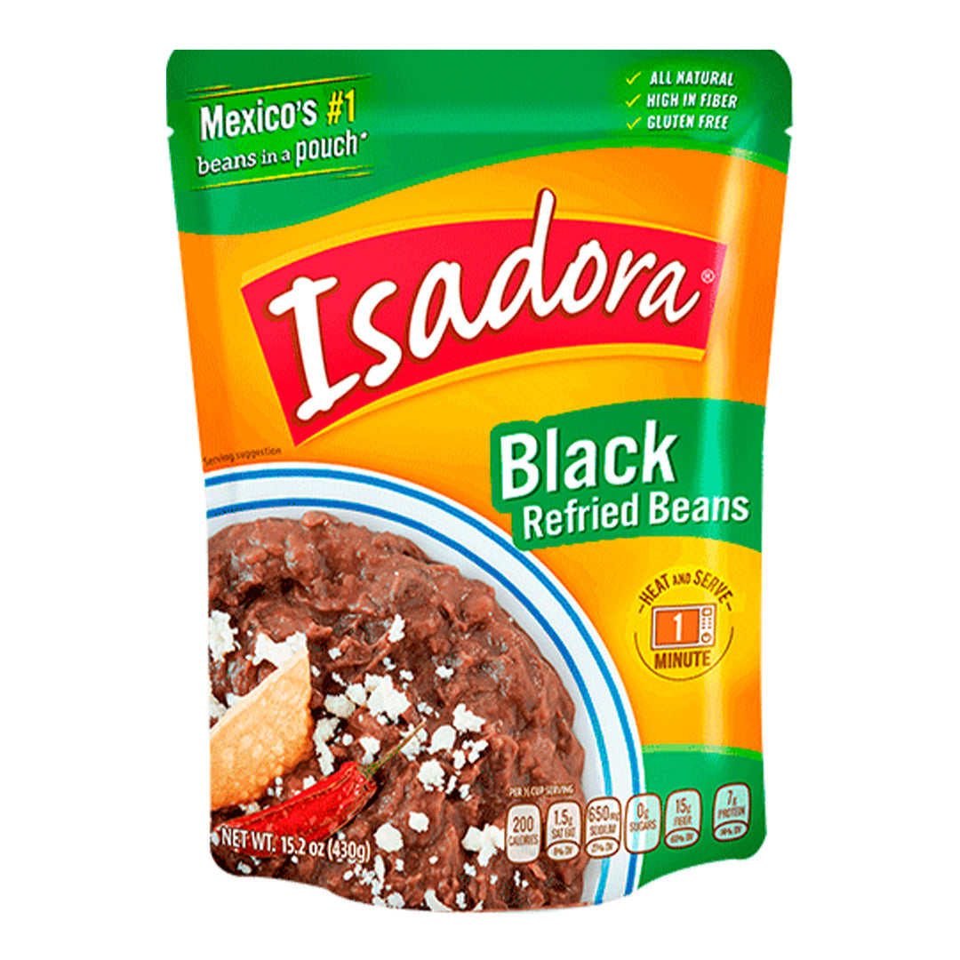Isadora Beans Frijoles Negros Refritos - Black Refried Beans 15.2oz