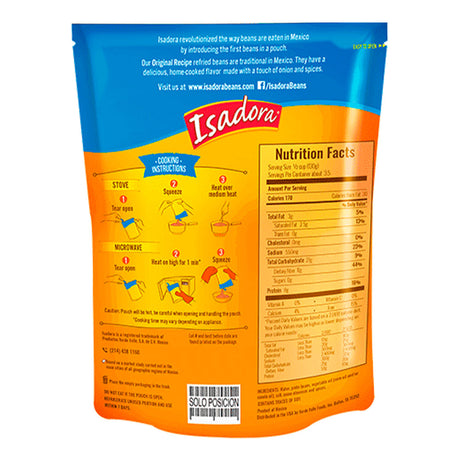 Isadora Beans Original Frijoles Refritos - Original Recipe Refried Beans 15.2oz