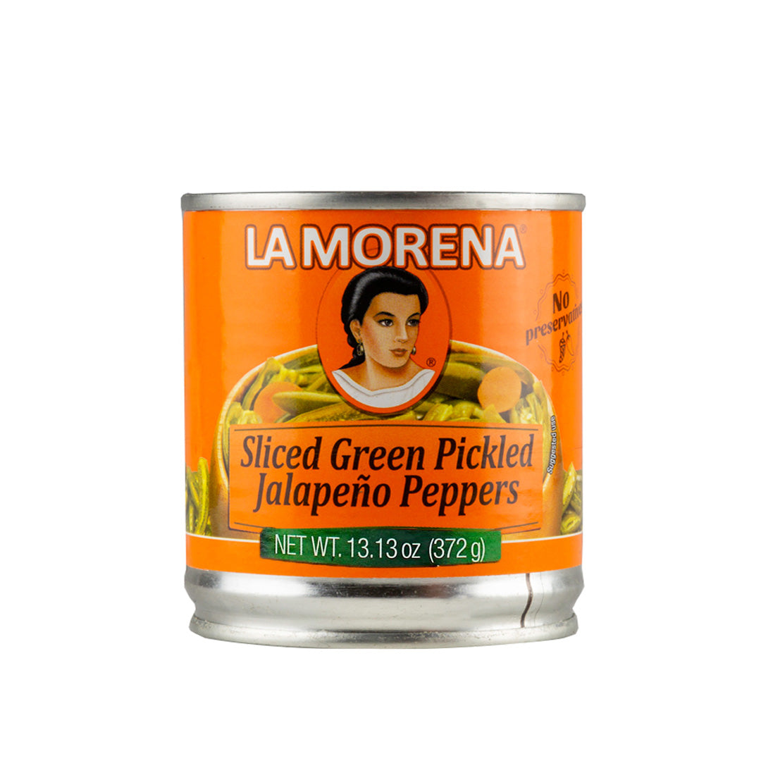 La Morena Chiles Jalapeños Rebanados - Sliced Green Pickled Jalapeño Peppers 13oz (372g)