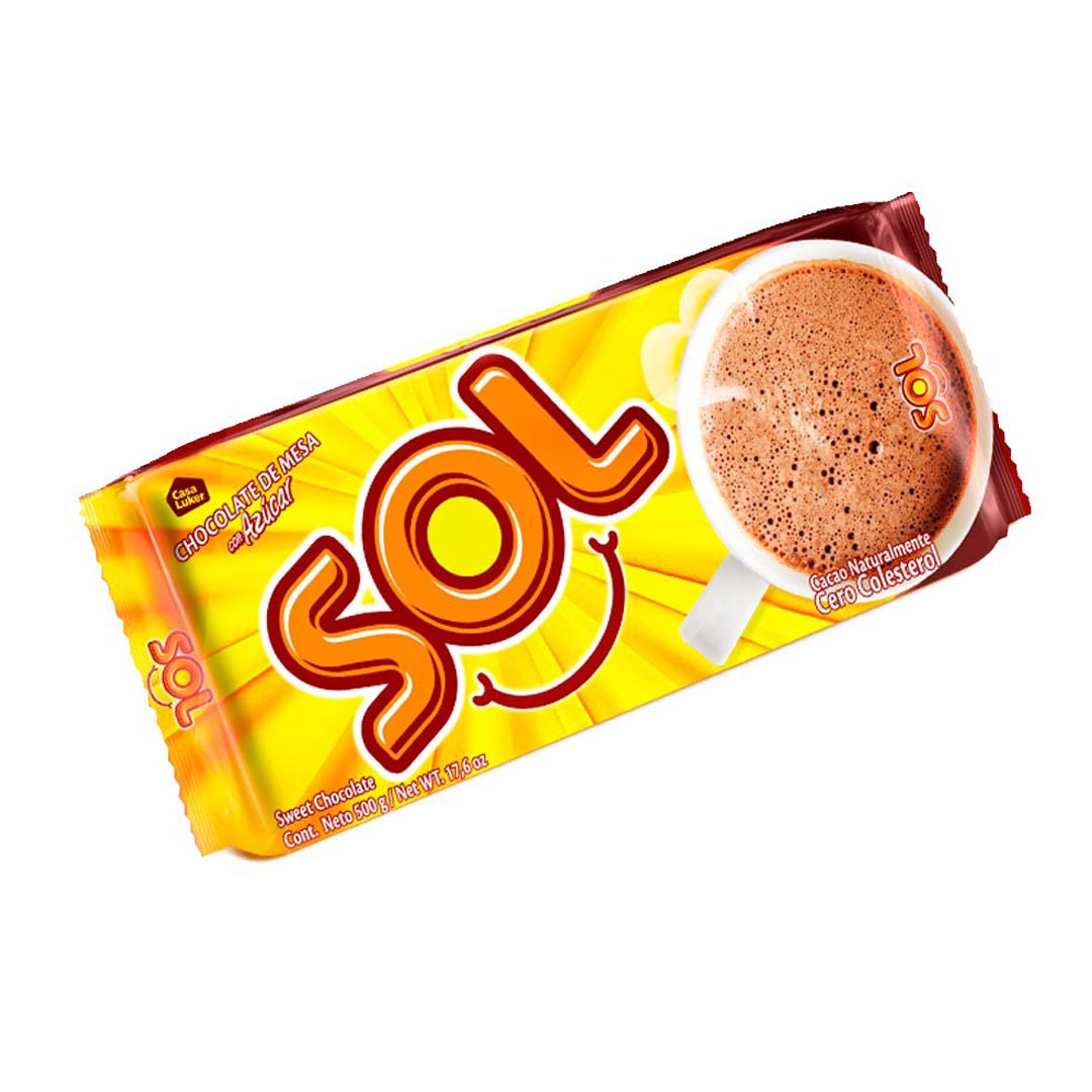 Sol Chocolate Con Azucar - Sweet Chocolate With Added Sugar 500g