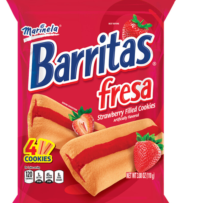 Marinela Barritas de Fresa - Strawberry Filled Cookies 4 Pack 110g