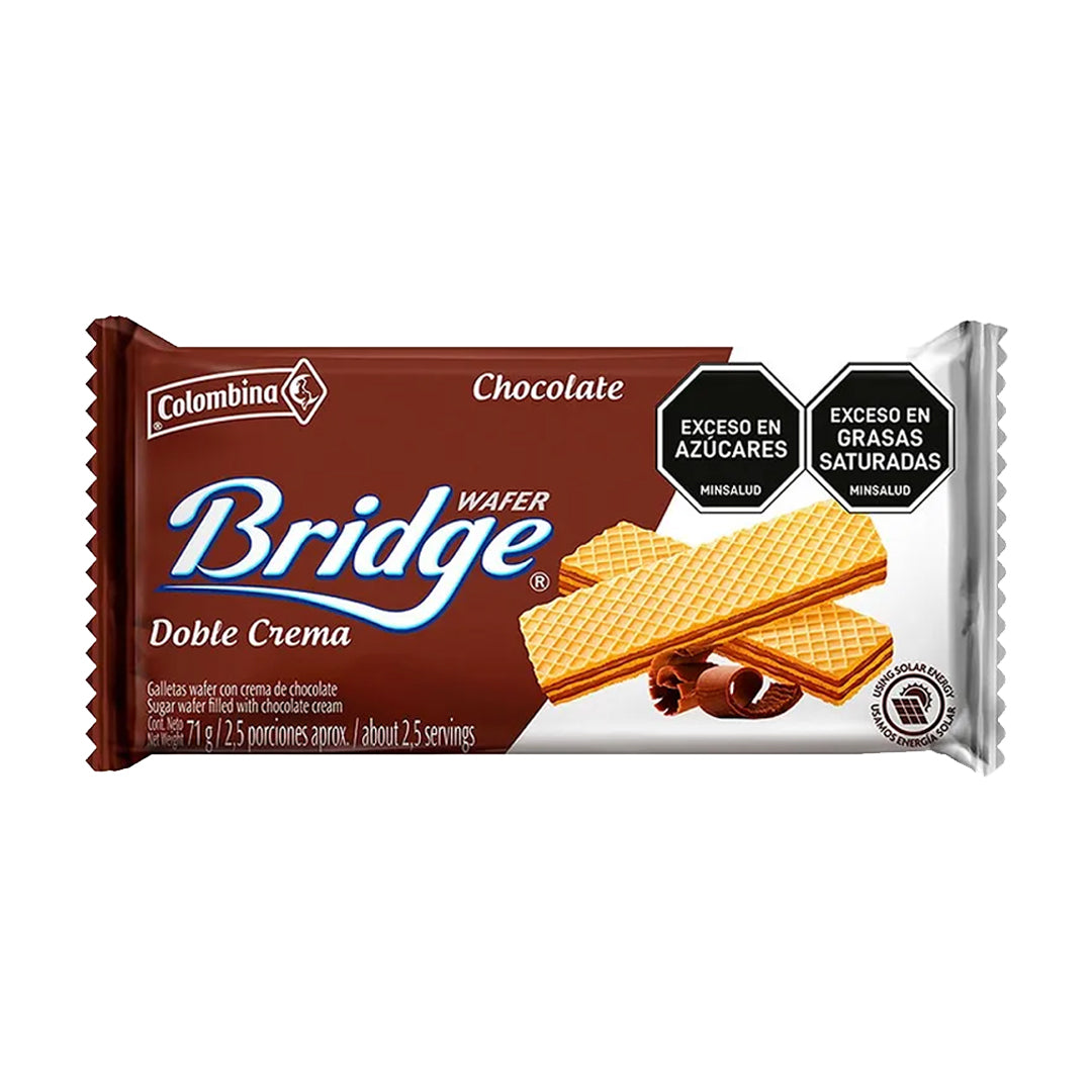 Colombina Bridge Galletas de Chocolate - Chocolate Wafer Cookies 150g