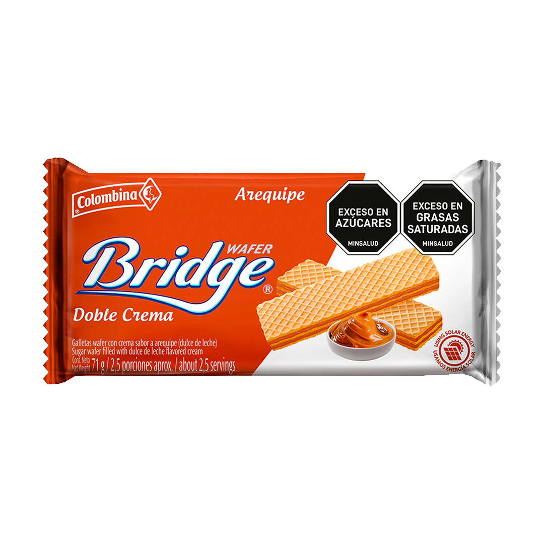 Colombina Bridge Galletas de Dulce de Leche - Caramel Wafer Cookies 175g