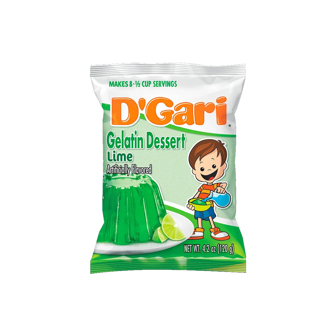 D' Gari Gelatina de Limon -  Lime Gelatin Dessert Mix 120g