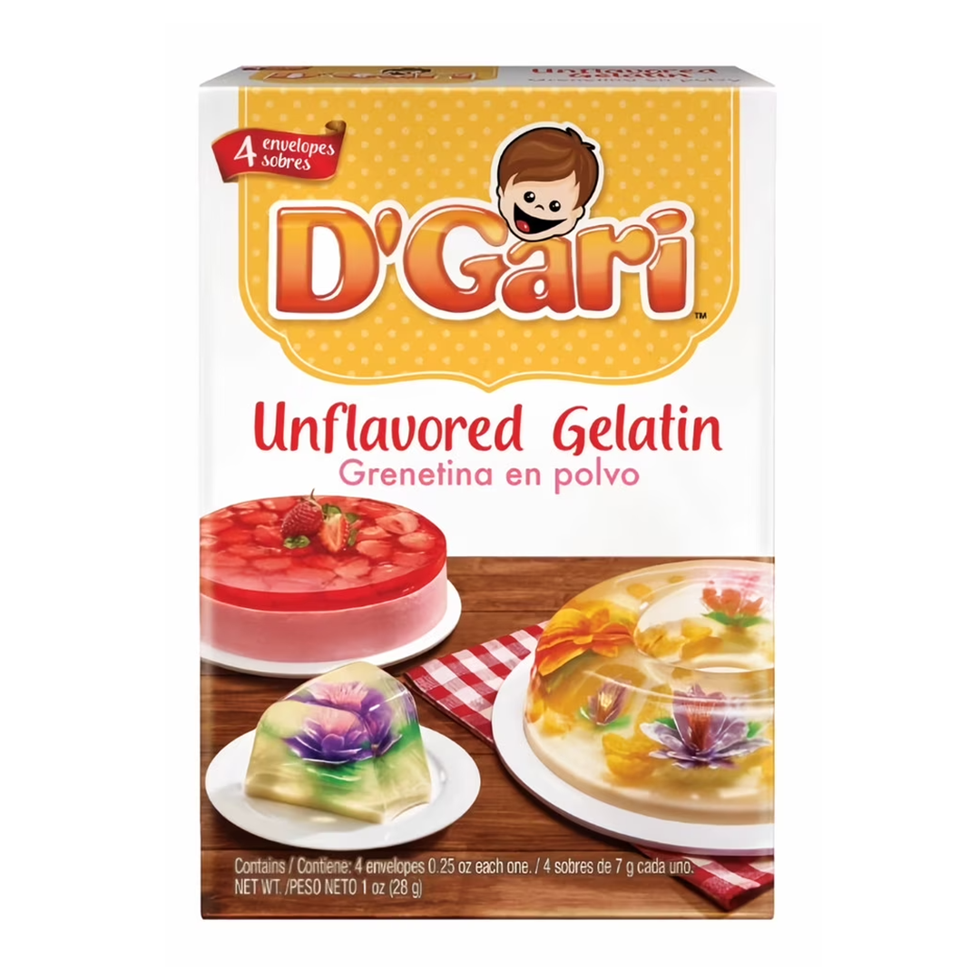 D’Gari Gelatina sin Sabor - Unflavored Gelatin Dessert Mix