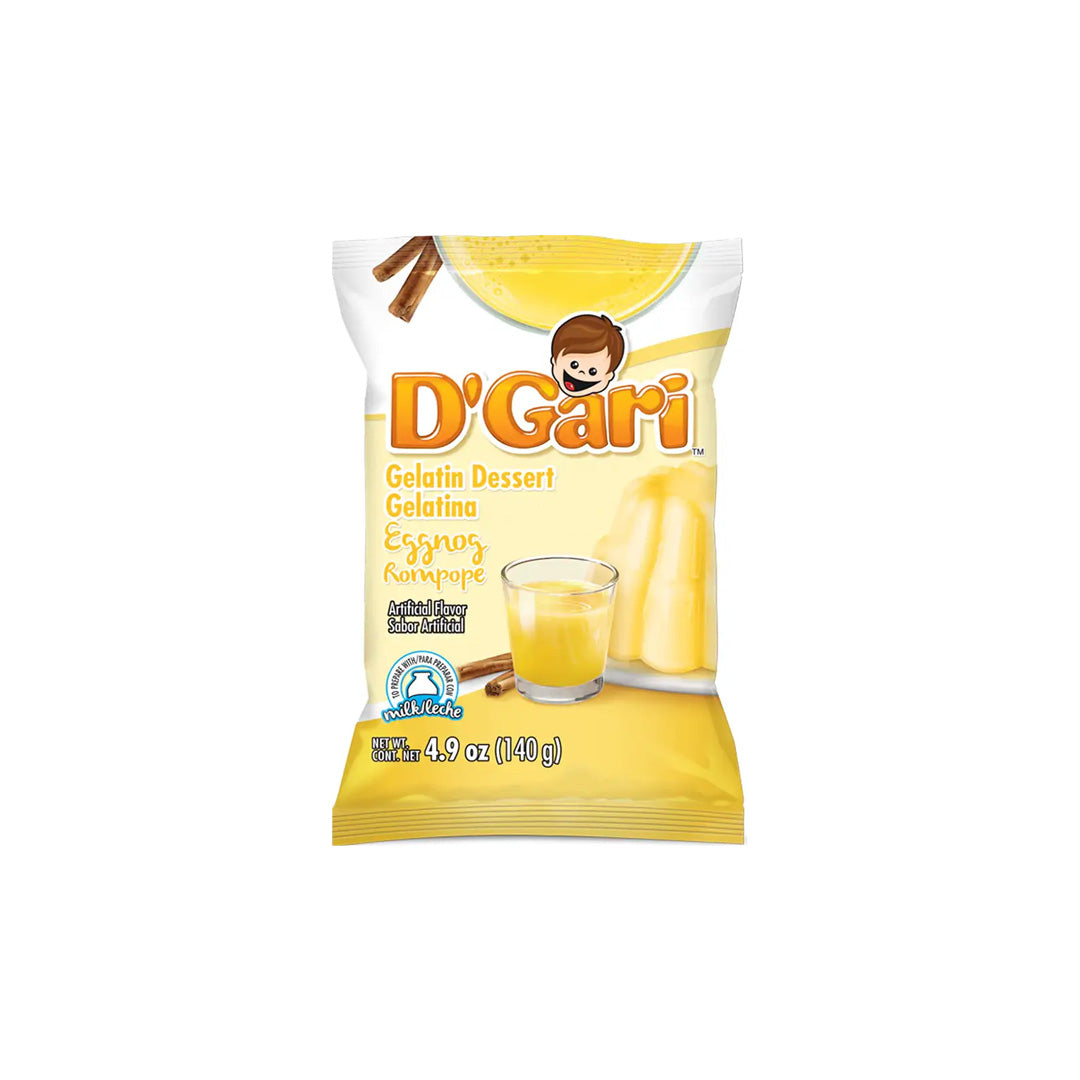 D' Gari Gelatina de Rompope -  Eggnog Gelatin Dessert Mix 120g