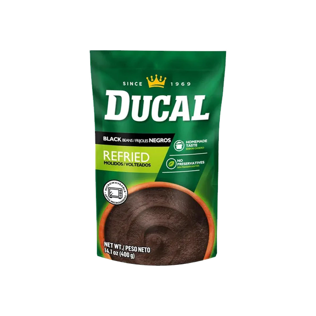 Ducal Frijoles Negros Refritos Doypack - Black Refried Beans Doypack 14.1oz