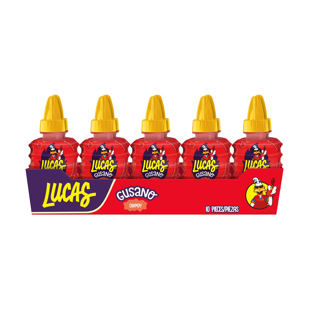 Lucas Gusano Chamoy - Chamoy Liquid Candy 10 Pack