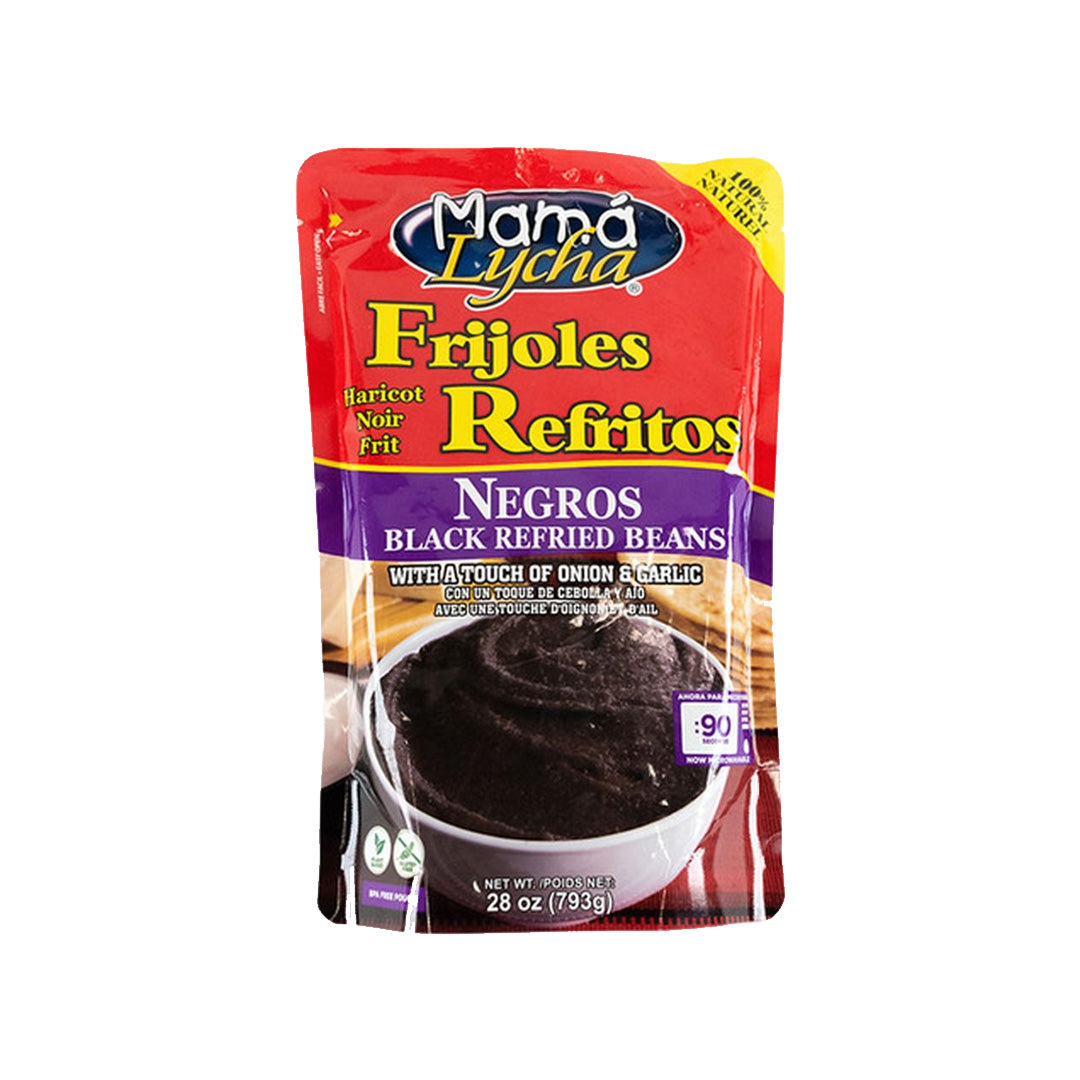 Mama Lycha Frijoles Negros Refritos - Refried Black Beans 28oz