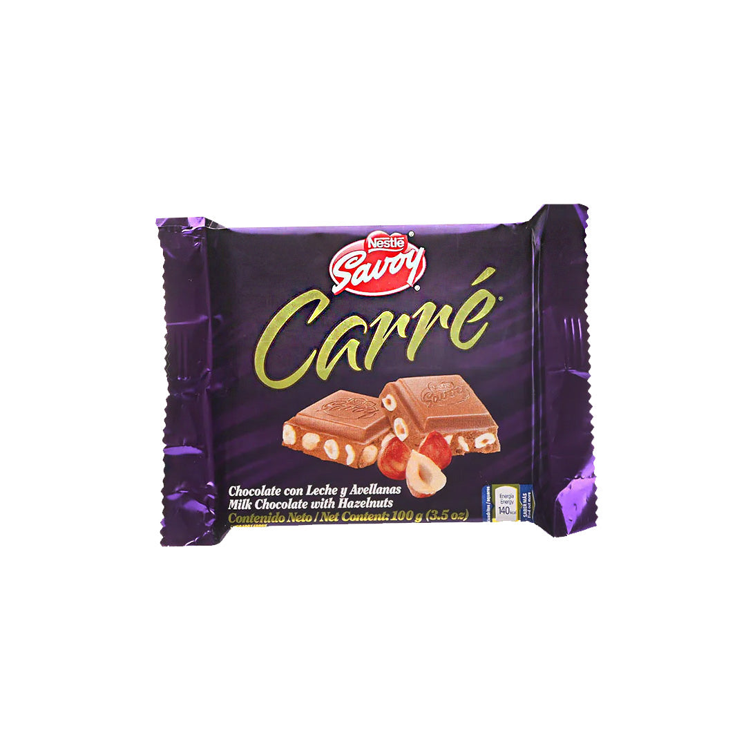 Nestle Chocolate Savoy Carre Avellana - Milk Chocolate with Hazelnuts 100g