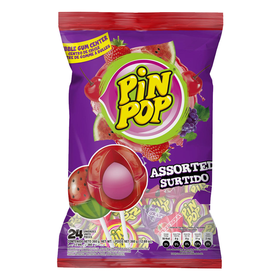PinPop Paletas Surtidas - Assorted Lollipops 24 Pack