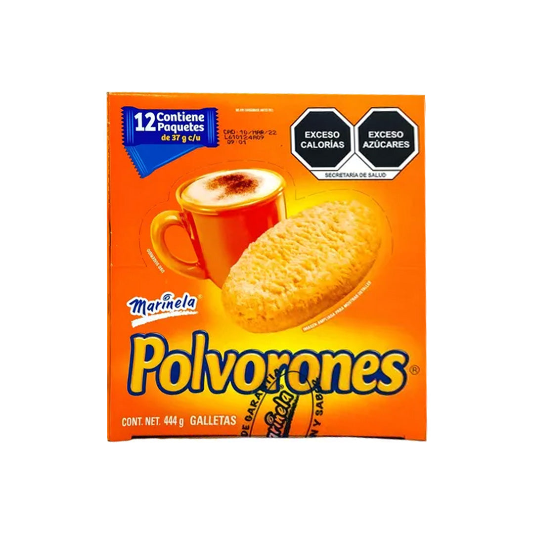 Marinela Polvorones Caja - Polvorones Shortbread Orange Cookies Box 444g