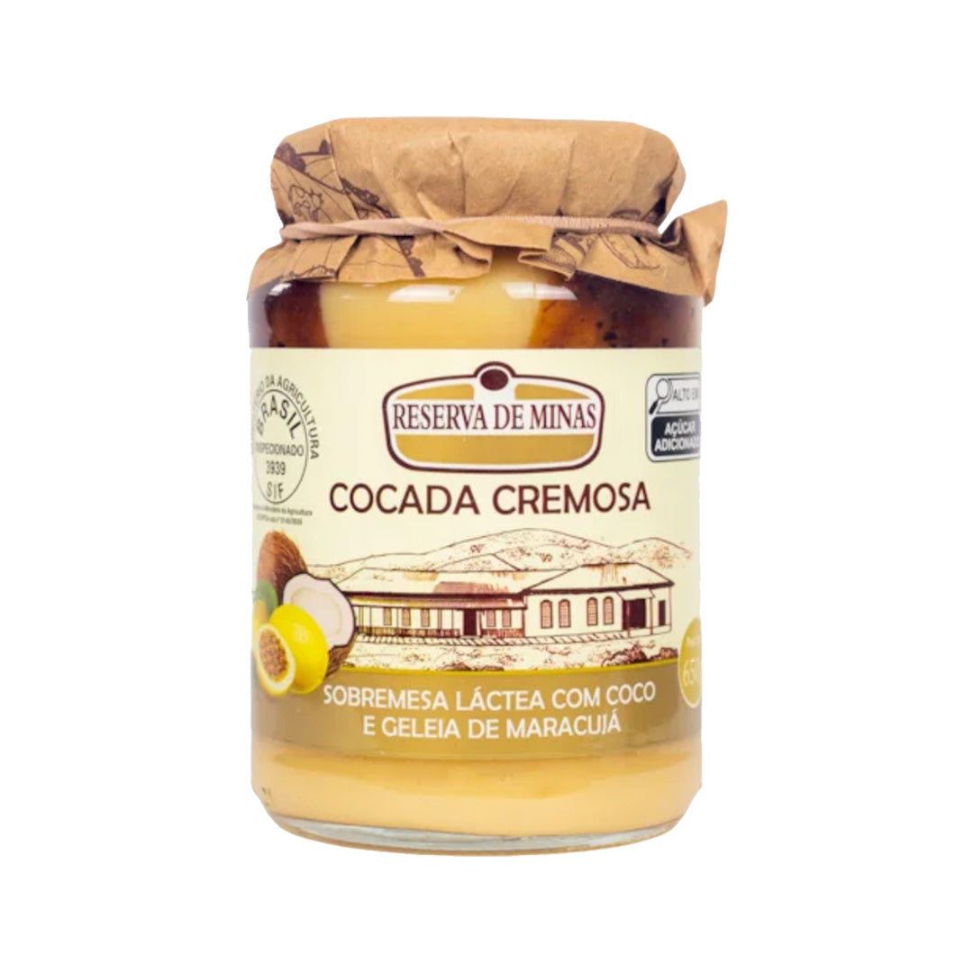 Reserva de Minas Cocada Cremosa Geleia de Maracuja - Coconut Spread with Passion Fruit Jelly 650g