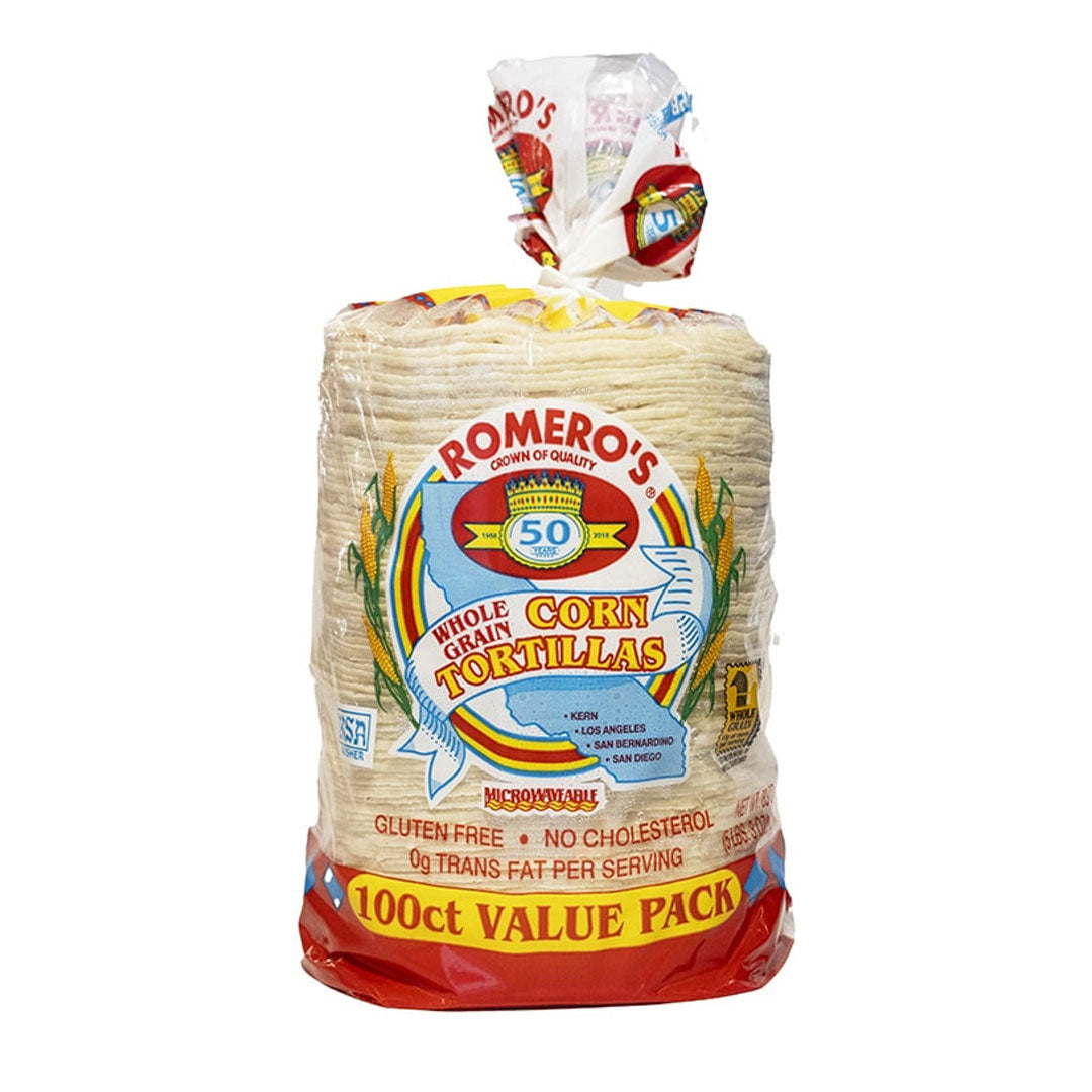 Romero's White Corn Tortillas 100ct Value Pack - Tortillas de Maiz Bla ...