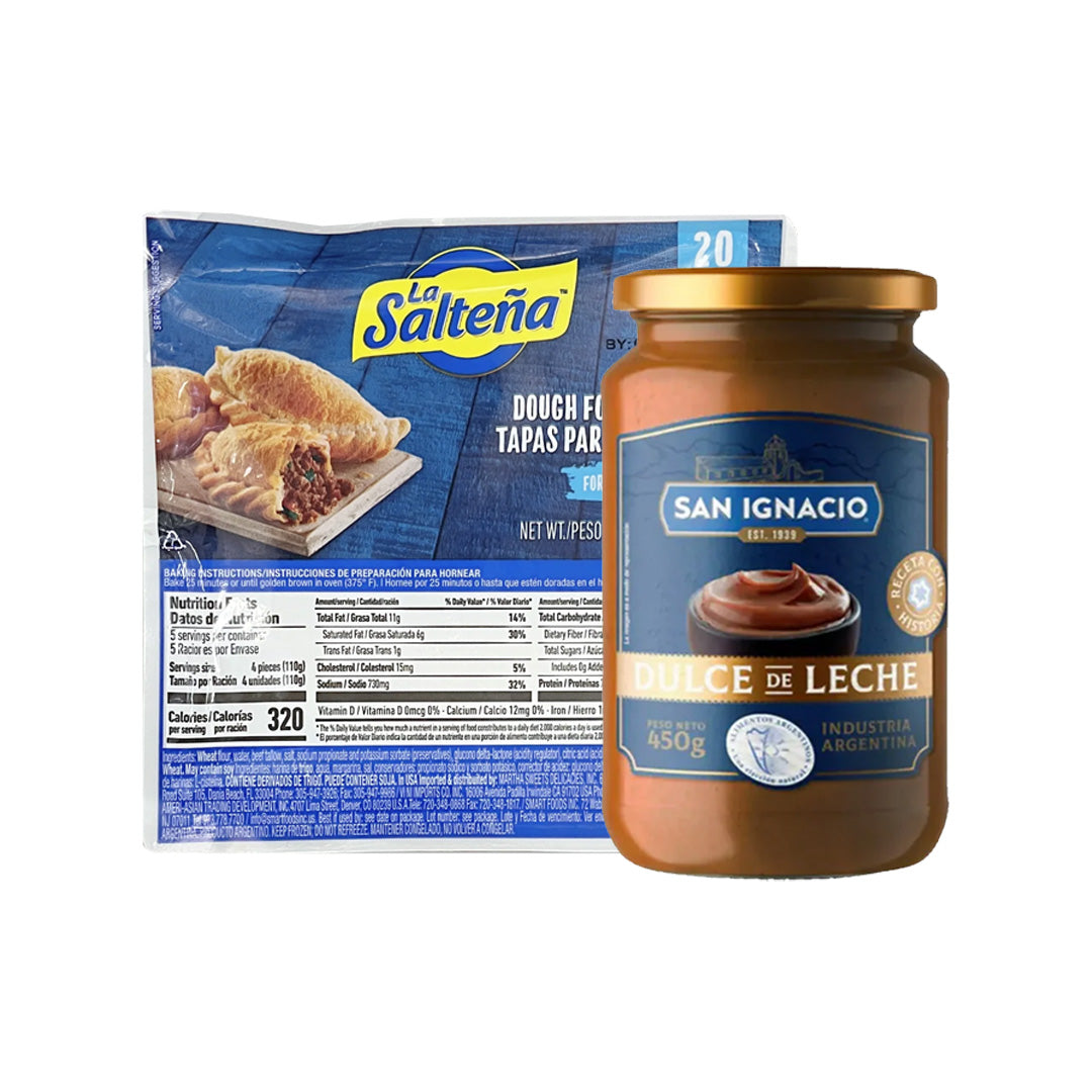 Sweet Empanada Combo - San Ignacio Dulce de Leche 450g & La Salteña Tapas Hojaldradas 550g
