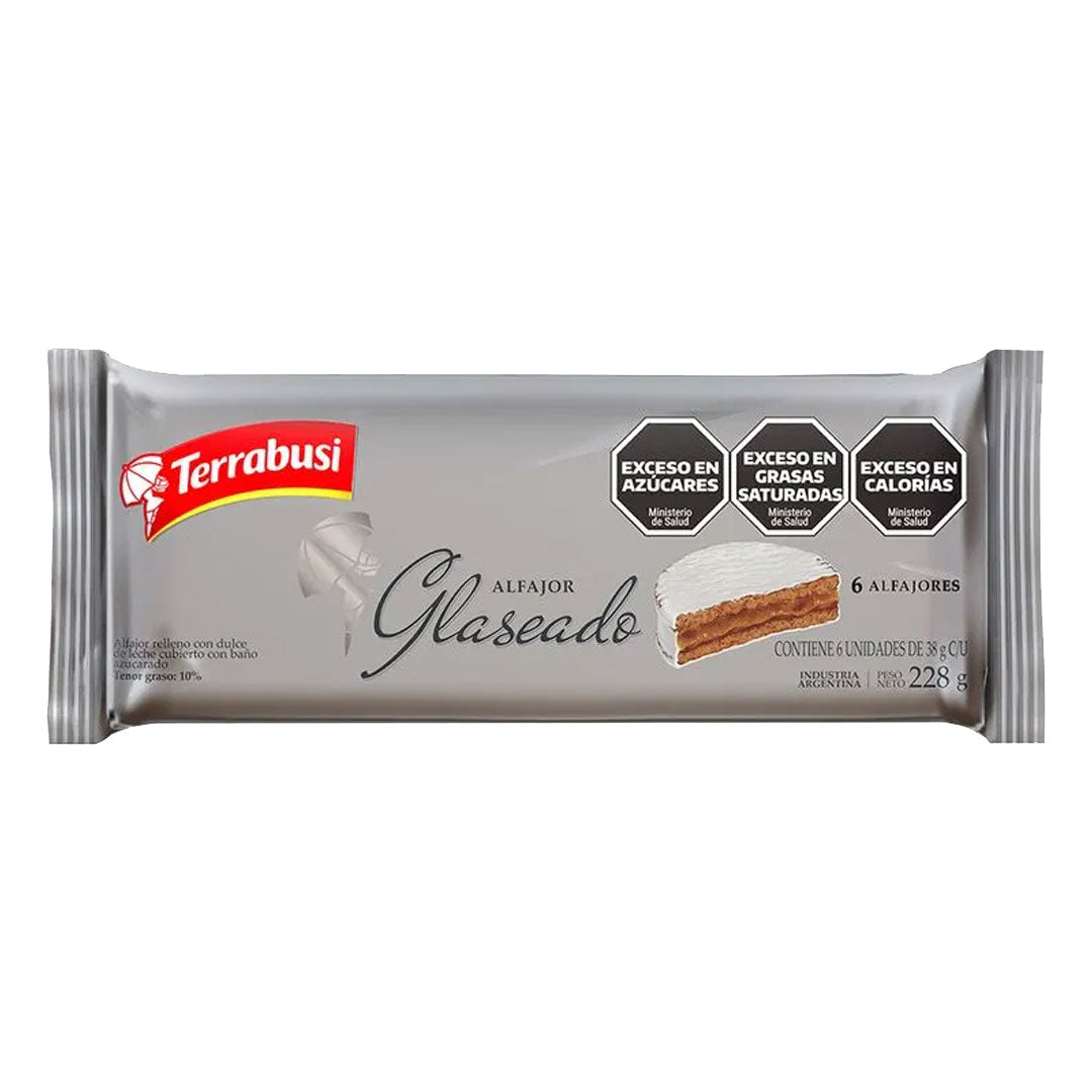 Terrabusi Alfajor Glaseado - Glazed Sandwich Cookie 228g