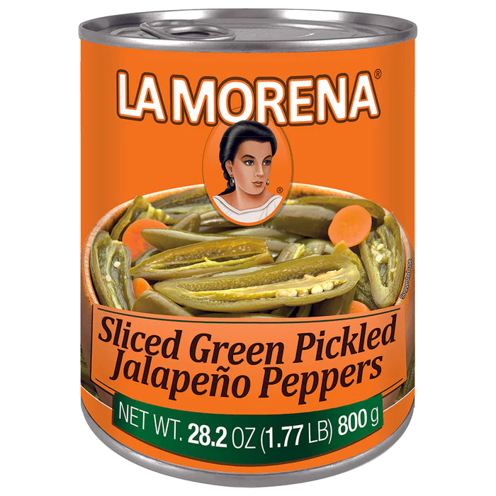 La Morena Chiles Jalapeños Rebanados - Sliced Green Pickled Jalapeño Peppers 28.2oz(800g)