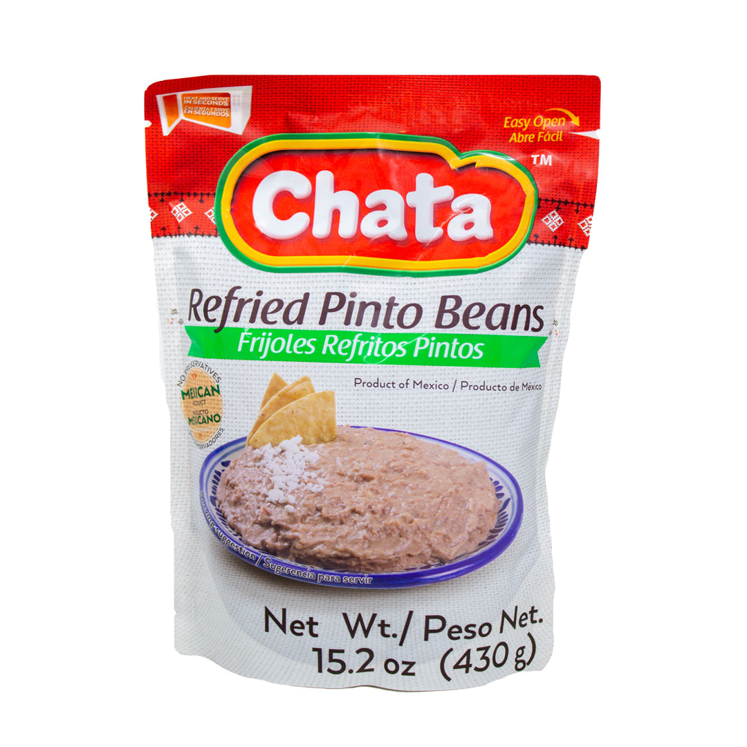 Chata Frijoles Pintos Refritos Refried Pinto Beans In Pouch 15oz Unimarket