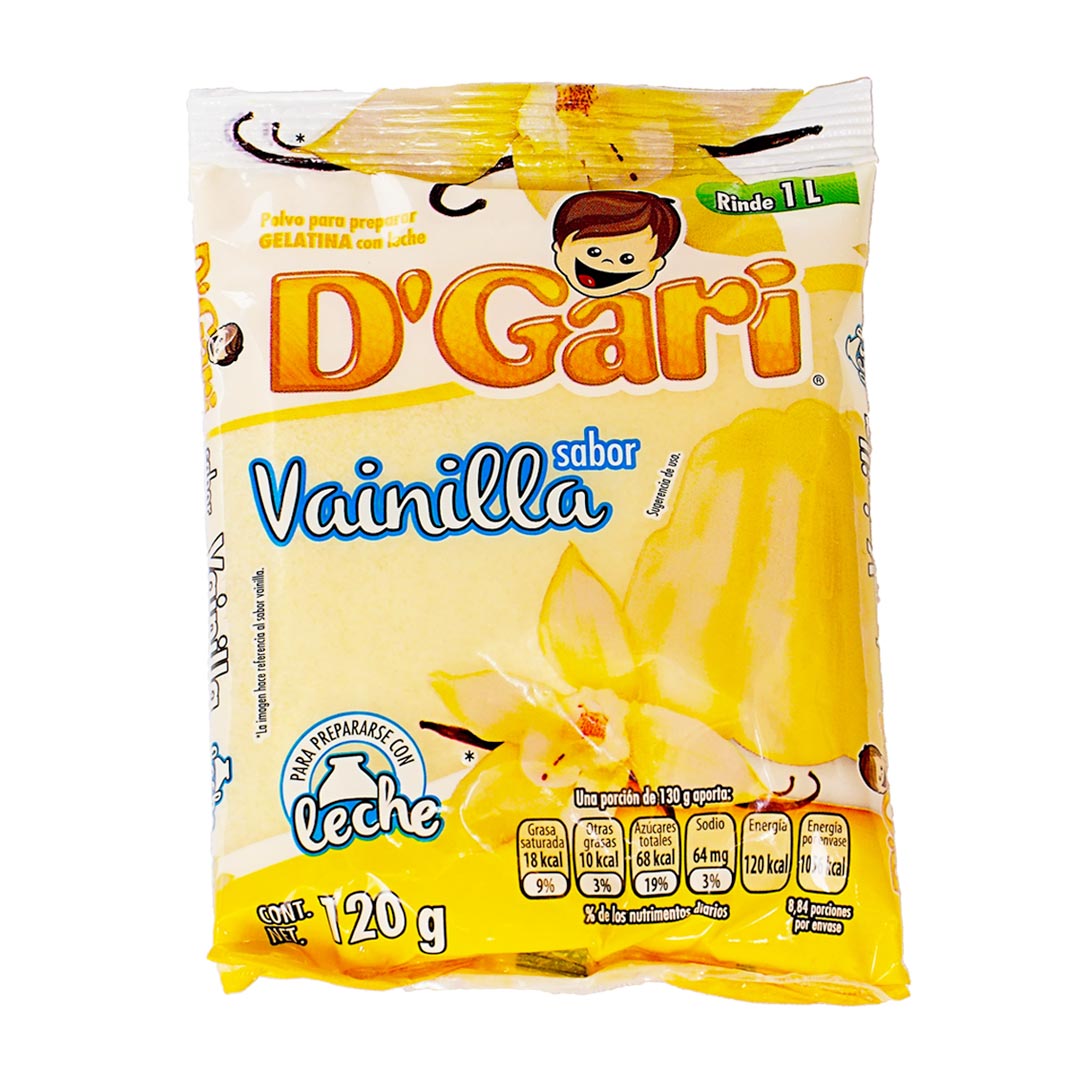 D' Gari Gelatina de Vainilla -  Vanilla Gelatin Dessert Mix