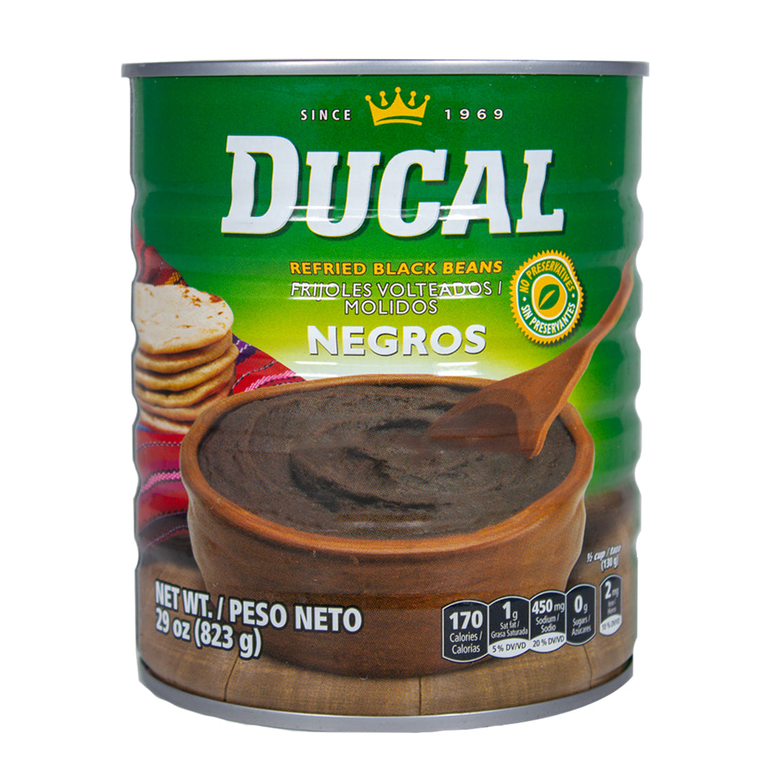 Ducal Frijoles Negros Refritos - Black Refried Beans 29oz