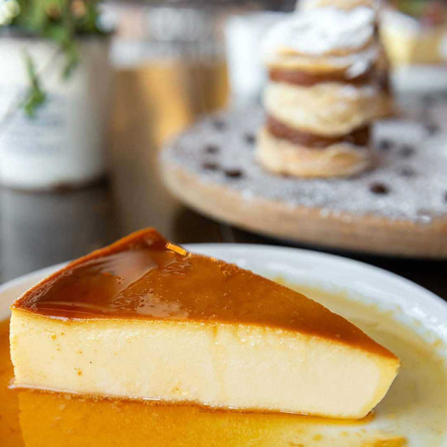 Caramel custard flan dessert