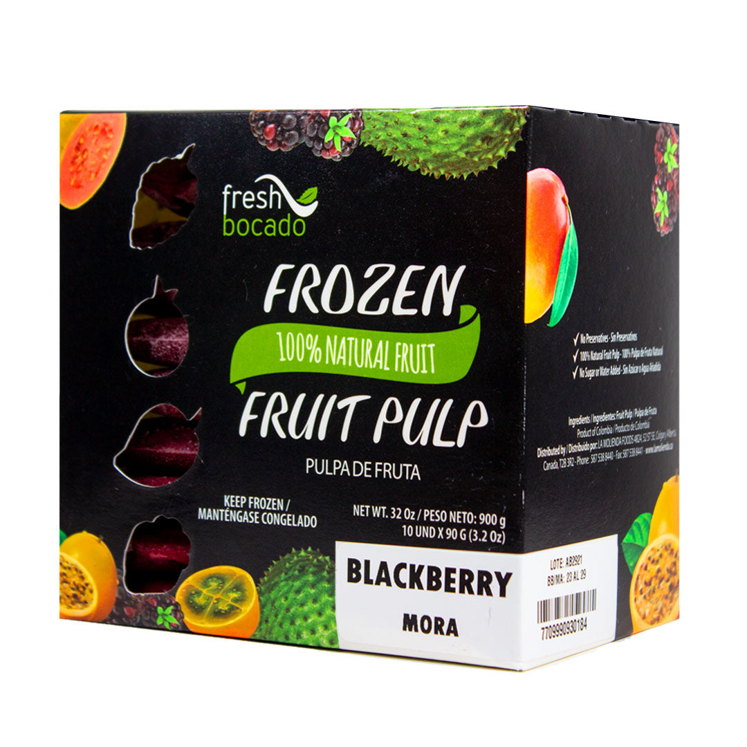 Fresh Bocado Pulpa de Fruta Mora - Blackberry Fruit Pulp 32oz