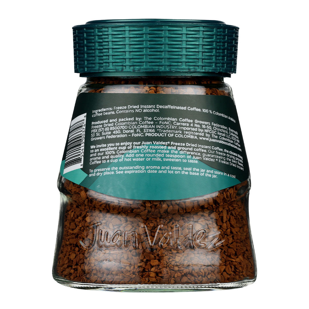 Juan Valdez Café Descafeinado Instantáneo - Decaffeinated Instant Freeze Dried Soluble Coffee 100g