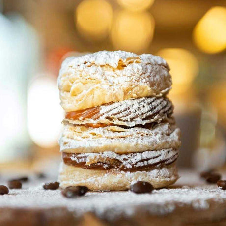 thousand layered dulce de leche alfajor