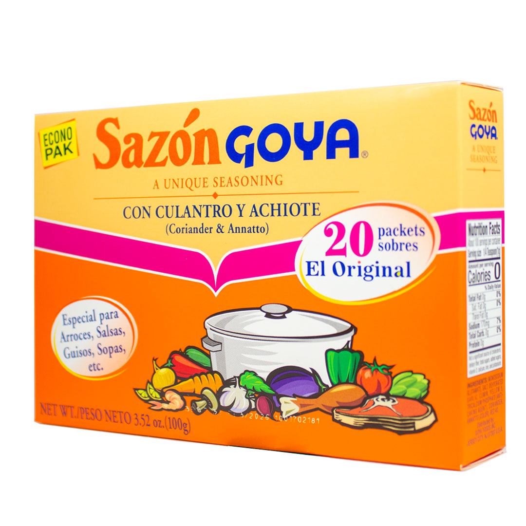 Goya Sazon con Culantro & Achiote - Coriander & Annatto Seasoning 100g