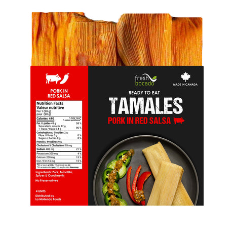 UniMarket Homemade Mexican Tamales - Pork In Red Salsa 4 Pack