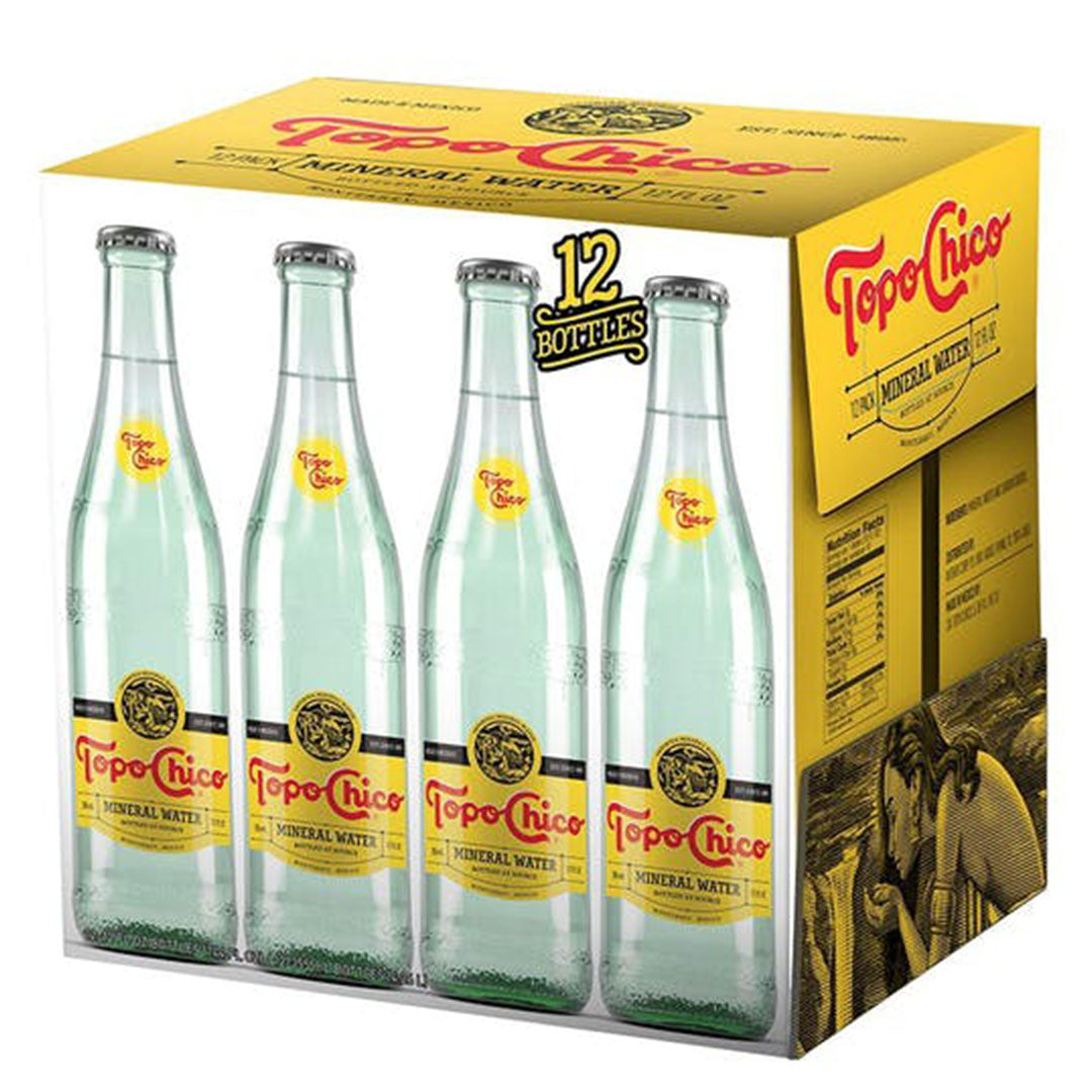 Topo Chico Agua Mineral 12oz - Carbonated Mineral Water 12 Pack Glass