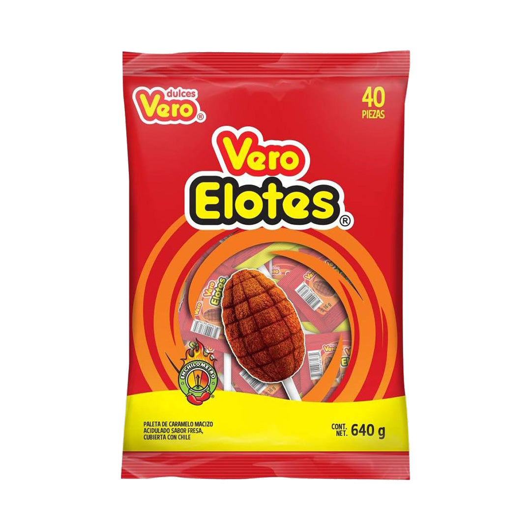 Vero Paletas de Elote con Chile - Corn Chili Lollipops 640g